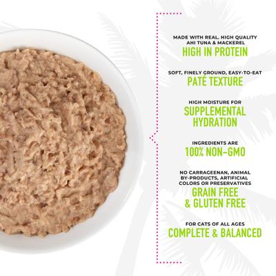 Show full view: Tiki Cat Luau Ahi Tuna & Mackerel Pate Wet Cat Food, 2.8-oz can, case of 12 slide 6 of 11