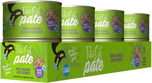 Show full view: Tiki Cat Luau Ahi Tuna & Mackerel Pate Wet Cat Food, 5.5-oz can, case of 8 slide 3 of 11