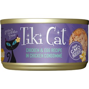 Tiki Cat Luau Chicken with Egg in Chicken Consomme Grain-Free Canned Cat Food, 2.8-oz, case of 12