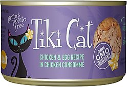 Tiki Cat Luau Chicken with Egg in Chicken Consomme Grain-Free Canned Cat Food, 6-oz, case of 8