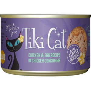 Tiki Cat Luau Chicken with Egg in Chicken Consomme Grain-Free Canned Cat Food, 6-oz, case of 8
