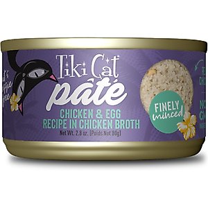 Tiki Cat Luau Chicken with Egg Pate Wet Cat Food, 2.8-oz can, case of 12