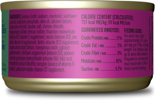 Show full view: Tiki Cat Luau Seabass in Seabass Consomme Grain-Free Canned Cat Food, 2.8-oz, case of 12 slide 3 of 12