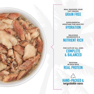 Show full view: Tiki Cat Luau Seabass in Seabass Consomme Grain-Free Canned Cat Food, 6-oz, case of 8 slide 5 of 12