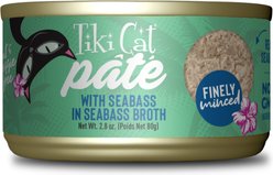 Tiki Cat Luau Seabass Pate Wet Cat Food, 2.8-oz can, case of 12