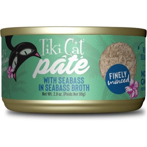 Tiki Cat Luau Seabass Pate Wet Cat Food, 2.8-oz can, case of 12