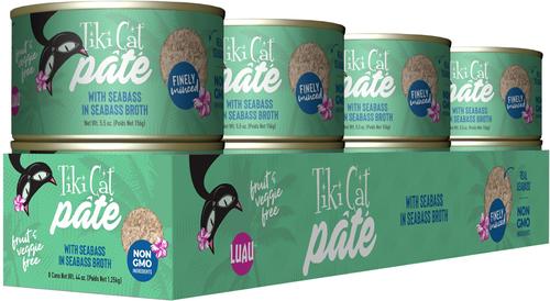 Show full view: Tiki Cat Luau Seabass Pate Wet Cat Food, 5.5-oz can, case of 8 slide 3 of 10