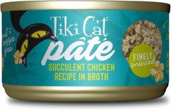 Tiki Cat Luau Succulent Chicken Pate Wet Cat Food, 2.8-oz can, case of 12