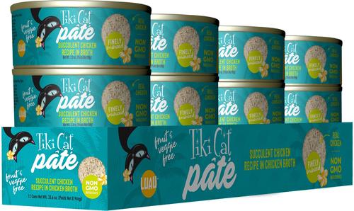 Show full view: Tiki Cat Luau Succulent Chicken Pate Wet Cat Food, 2.8-oz can, case of 12 slide 3 of 11