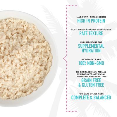 Show full view: Tiki Cat Luau Succulent Chicken Pate Wet Cat Food, 2.8-oz can, case of 12 slide 6 of 11