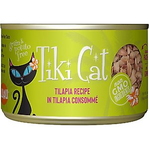 Tiki Cat Luau Tilapia in Tilapia Consomme Grain-Free Canned Cat Food, 6-oz, case of 8