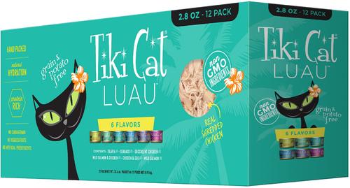 Show full view: Tiki Cat Luau Variety Pack Grain-Free Canned Cat Food, 2.8-oz, case of 12 + Tiki Cat After Dark Variety Pack Canned Cat Food, 2.8-oz, case of 12 slide 2 of 10