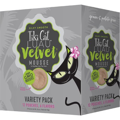 Tiki Cat Tiki Cat Luau Velvet Mousse Variety Pack Grain-Free Wet Cat Food, 2.8-oz pouch, case of 12