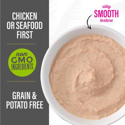 Show full view: Tiki Cat Luau Velvet Mousse Variety Pack Grain-Free Wet Cat Food, 2.8-oz pouch, case of 12 slide 7 of 11