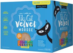 Tiki Cat Luau Velvet Mousse Variety Pack Grain-Free Wet Cat Food, 2.8-oz pouch, case of 24