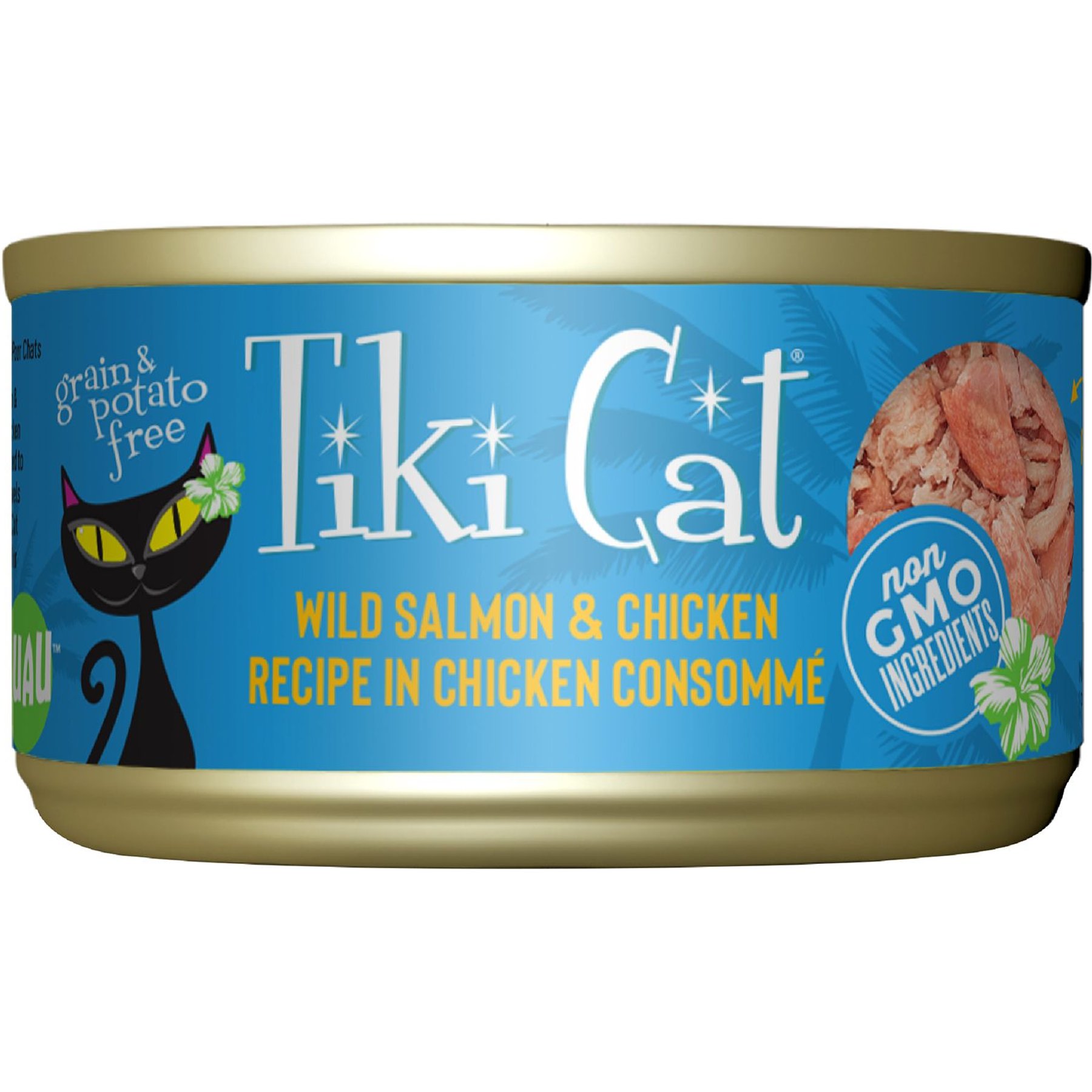 Tiki Cat Wild Salmon & Chicken Cat Food, 2.8-oz, case of 12