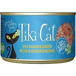Tiki Cat Luau Wild Salmon & Chicken in Chicken Consomme Grain-Free Canned Cat Food, 6-oz, case of 8