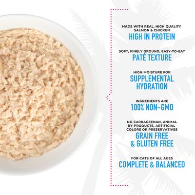 Show full view: Tiki Cat Luau Wild Salmon & Chicken Pate Wet Cat Food, 2.8-oz can, case of 12 slide 6 of 10