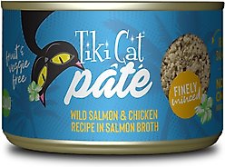 Tiki Cat Luau Wild Salmon & Chicken Pate Wet Cat Food, 5.5-oz can, case of 8