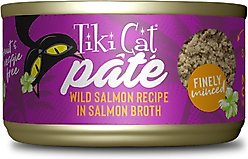 Tiki Cat Luau Wild Salmon Pate Wet Cat Food, 2.8-oz can, case of 12