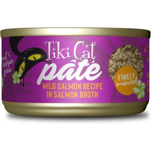 Tiki Cat Luau Wild Salmon Pate Wet Cat Food, 2.8-oz can, case of 12