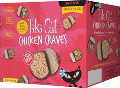Tiki Cat Mega Pack Chicken Craves Variety Pack Wet Cat Food, 2.8-oz can, 24 count
