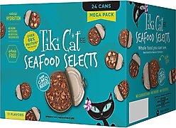 Tiki Cat Mega Pack Fish Favorites Variety Pack Wet Cat Food, 2.8 & 3-oz cans, 24 count