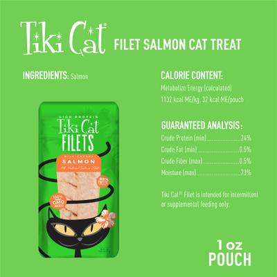 Show full view: Tiki Cat Salmon Filet Grain-Free Cat Treats, 1-oz bag, pack of 12 slide 4 of 10