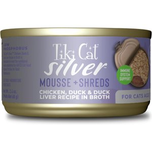 Tiki Cat Silver Chicken, Duck & Duck Liver Grain-Free Wet Cat Food, 2.4-oz, case of 12