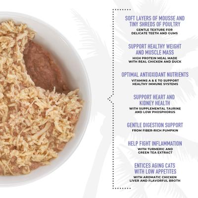 Show full view: Tiki Cat Silver Chicken, Duck & Duck Liver Grain-Free Wet Cat Food, 2.4-oz, case of 12 slide 7 of 10