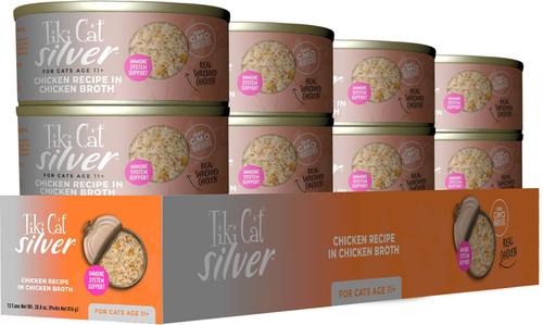 Show full view: Tiki Cat Silver Chicken Grain-Free Wet Cat Food, 2.4-oz, case of 12 slide 3 of 11