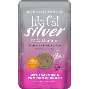 Tiki Cat Silver Mousse Salmon & Pumpkin Grain-Free Senior Wet Cat Food, 2.8-oz, 12 count