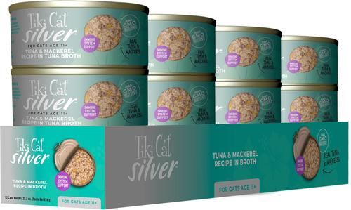 Show full view: Tiki Cat Silver Tuna & Mackerel Grain-Free Wet Cat Food, 2.4-oz, case of 12 slide 3 of 11