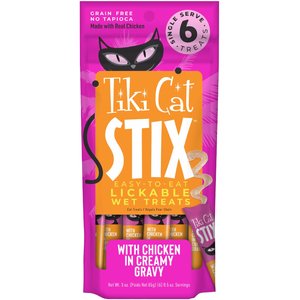 Tiki Cat Stix Chicken Grain-Free Lickable Cat Treats, 0.5-oz pouch, pack of 6