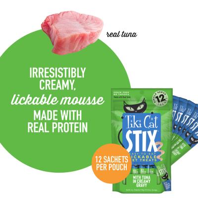 Show full view: Tiki Cat Stix Tuna Grain-Free Cat Treats, 0.5-oz pouch, pack of 12 slide 4 of 10