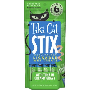 Tiki Cat Stix Tuna Grain-Free Cat Treats, 0.5-oz pouch, pack of 6