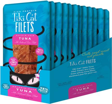 Show full view: Tiki Cat Tuna Filet Grain-Free Cat Treats, 1-oz bag, pack of 12 slide 3 of 10