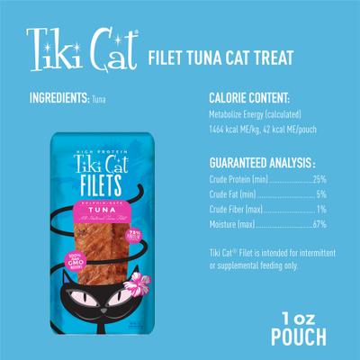 Show full view: Tiki Cat Tuna Filet Grain-Free Cat Treats, 1-oz bag, pack of 12 slide 4 of 10
