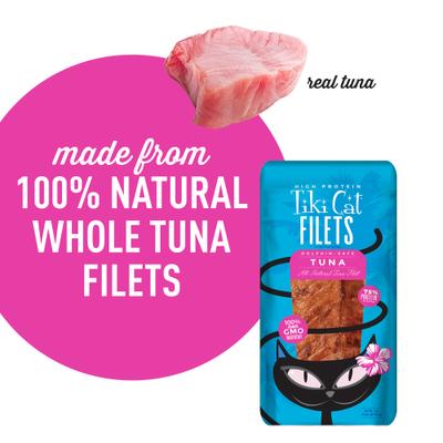 Show full view: Tiki Cat Tuna Filet Grain-Free Cat Treats, 1-oz bag, pack of 12 slide 5 of 10