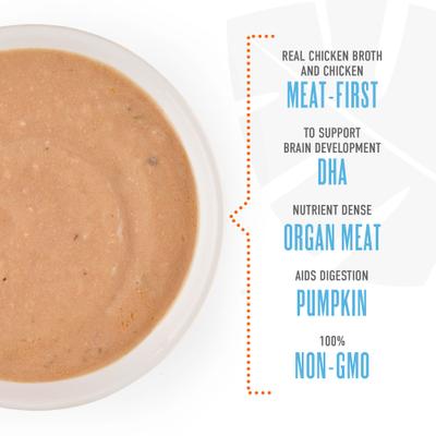 Show full view: Tiki Dog Baby Mousse for Puppies, Grain-Free Chicken, Chicken Liver & Pumpkin Recipe Wet Dog Food, 3-oz pouch, case of 12 slide 7 of 10