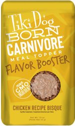 Tiki Dog Born Carnivore Flavor Booster Chicken Bisque Non-GMO Wet Dog Food Topper, 1.5-oz pouch, case of 12