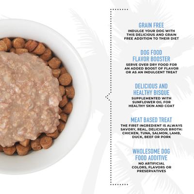 Show full view: Tiki Dog Born Carnivore Flavor Booster Duck Bisque Non-GMO Wet Dog Food Topper, 1.5-oz pouch, case of 12 slide 6 of 11