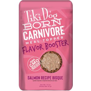 Tiki Dog Born Carnivore Flavor Booster Salmon Bisque Non-GMO Wet Dog Food Topper, 1.5-oz pouch, case of 12