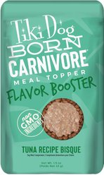 Tiki Dog Born Carnivore Flavor Booster Tuna Bisque Non-GMO Wet Dog Food Topper, 1.5-oz pouch, case of 12