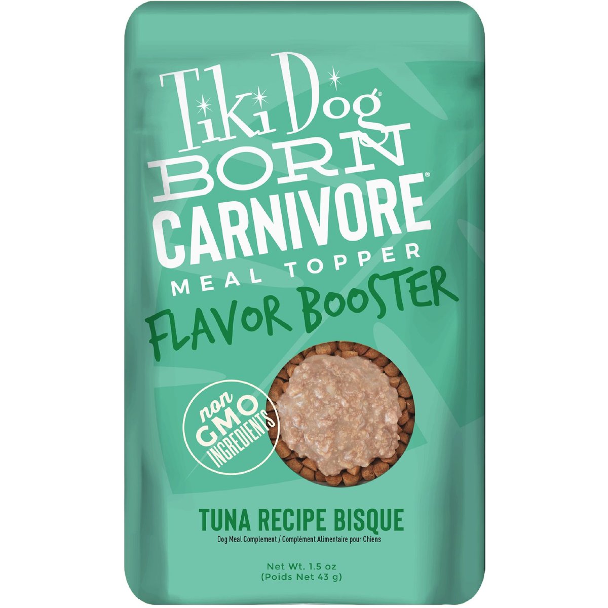 Tiki Dog Born Carnivore Flavor Booster Tuna Bisque Non-GMO Wet Dog Food Topper, 1.5-oz pouch, case of 12