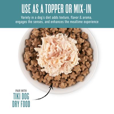 Show full view: Tiki Dog Born Carnivore Protein Booster Chicken & Duck Recipe in Broth Grain-Free Dog Food Topper, 2.1-oz pouch, case of 12 slide 9 of 10