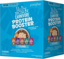 Tiki Dog Born Carnivore Protein Booster Variety Pack Grain-Free Dog Food Topper, 2.1-oz pouch, case of 12