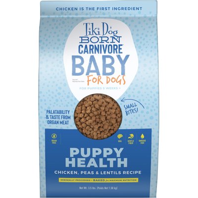 Tiki Dog Tiki Dog Born Carnivore Puppy Health Grain-Free Chicken, Peas & Lentils Recipe Dry Dog Food, 3.5-lb bag