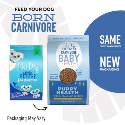 Show full view: Tiki Dog Born Carnivore Puppy Health Grain-Free Chicken, Peas & Lentils Recipe Dry Dog Food, 3.5-lb bag slide 3 of 10