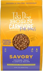 Tiki Dog Born Carnivore Savory Grain-Free Chicken, Peas & Lentils Recipe Dry Dog Food, 3.5-lb bag